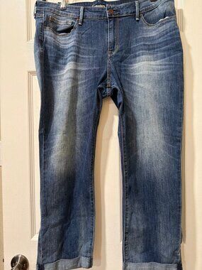 Signature By Levi Strauss & Co. Modern Slim Cuffed Jeans W34 Blue Denim Stretch